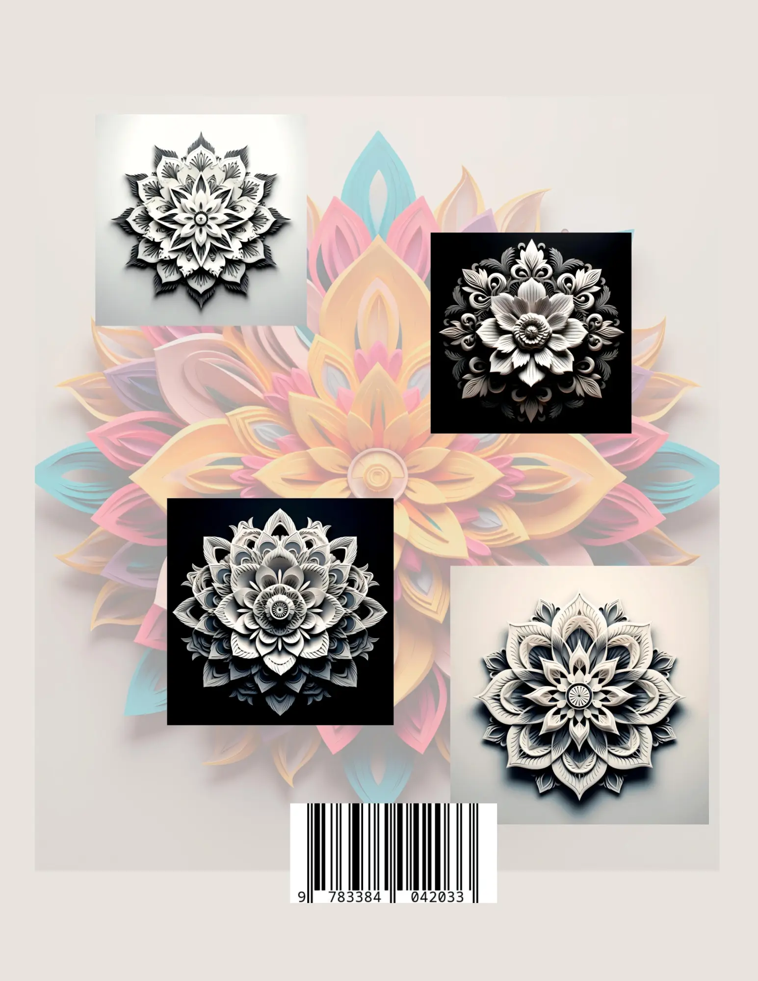 Rückseite: 9783384042033 | 3D Mandala Malbuch "Black &amp; White" | Lucy´s Schwarze Malbücher | Buch