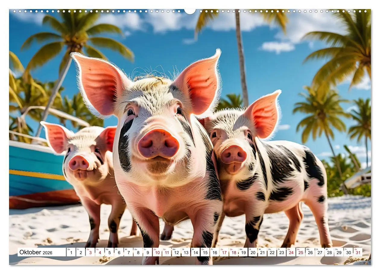 Bild: 9783457472033 | Schwimmende Schweine im Paradies (Wandkalender 2026 DIN A2 quer),...