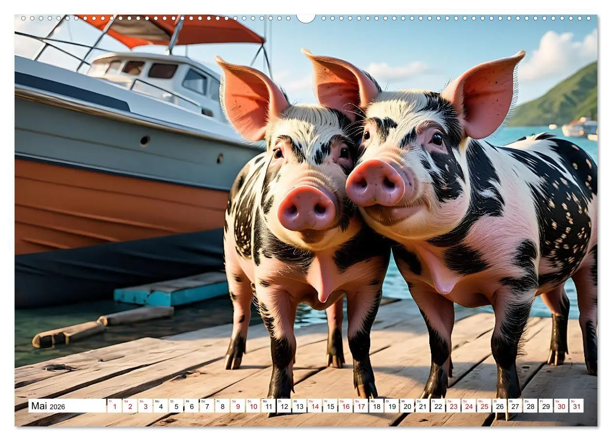 Bild: 9783457472033 | Schwimmende Schweine im Paradies (Wandkalender 2026 DIN A2 quer),...