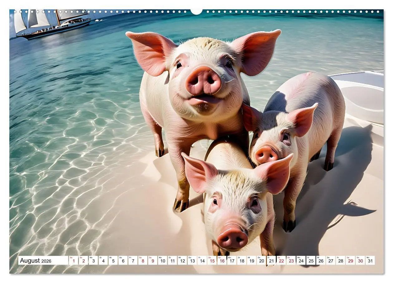 Bild: 9783457472033 | Schwimmende Schweine im Paradies (Wandkalender 2026 DIN A2 quer),...