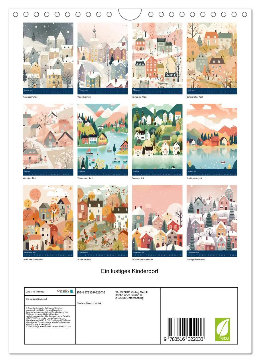 Bild: 9783516322033 | Ein lustiges Kinderdorf (Wandkalender 2026 DIN A4 hoch), CALVENDO...