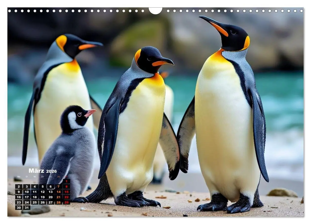 Bild: 9783516702033 | Mit den Pinguinen (Wandkalender 2026 DIN A3 quer), CALVENDO...