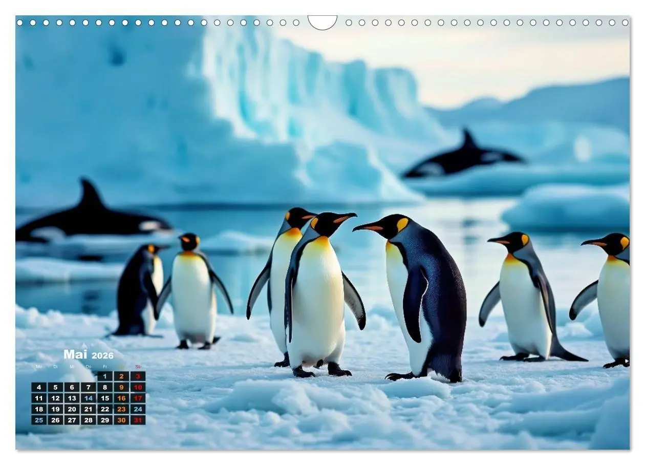 Bild: 9783516702033 | Mit den Pinguinen (Wandkalender 2026 DIN A3 quer), CALVENDO...