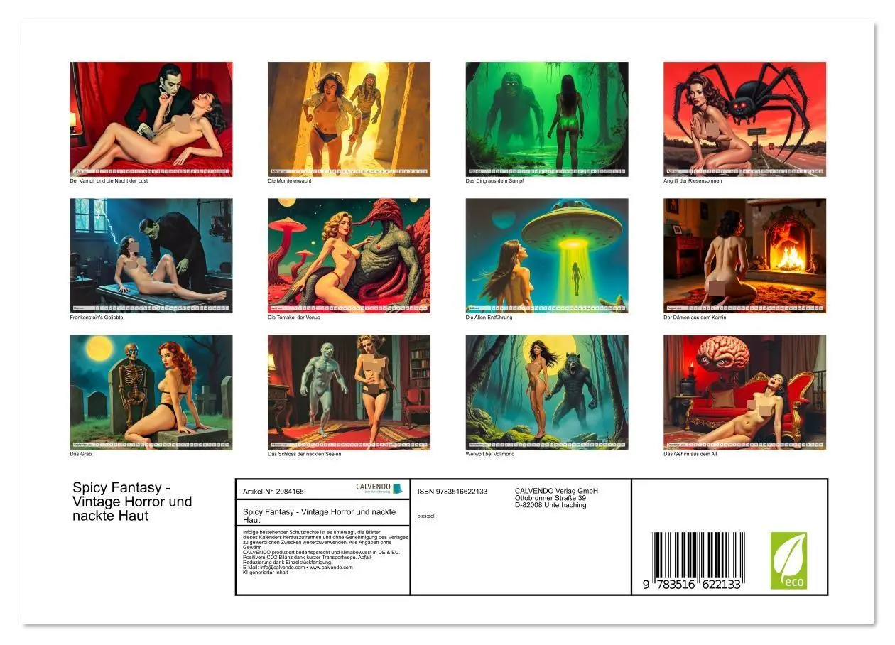 Bild: 9783516622133 | Spicy Fantasy - Vintage Horror und nackte Haut (Wandkalender 2026...