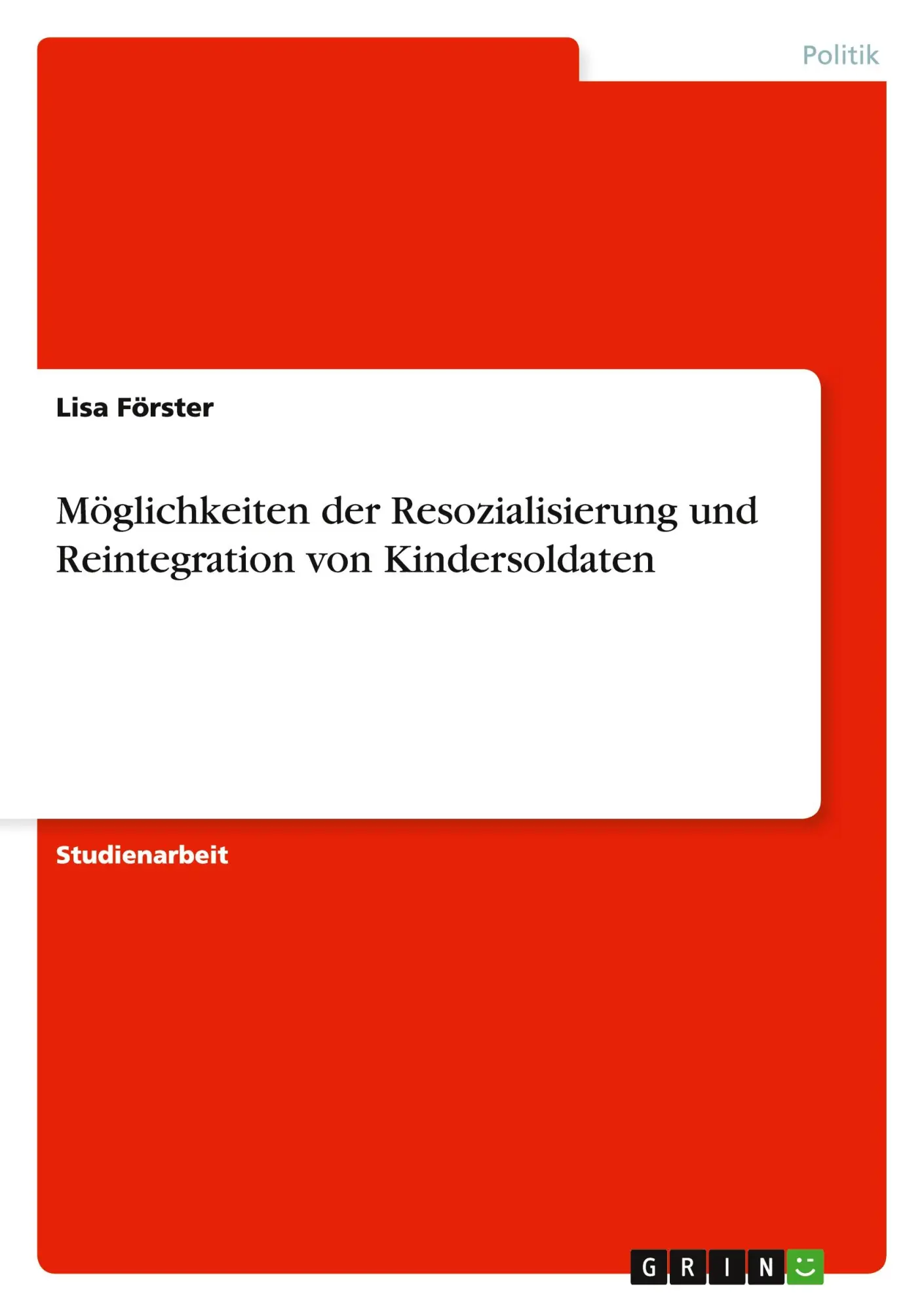 Cover: 9783668192133 | Möglichkeiten der Resozialisierung und Reintegration von...