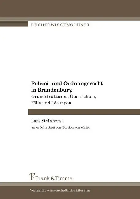 Cover: 9783865962133 | Polizei- und Ordnungsrecht in Brandenburg | Lars Steinhorst | Buch