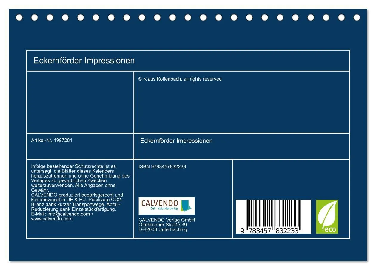 Bild: 9783457832233 | Eckernförder Impressionen (Tischkalender 2026 DIN A5 quer),...
