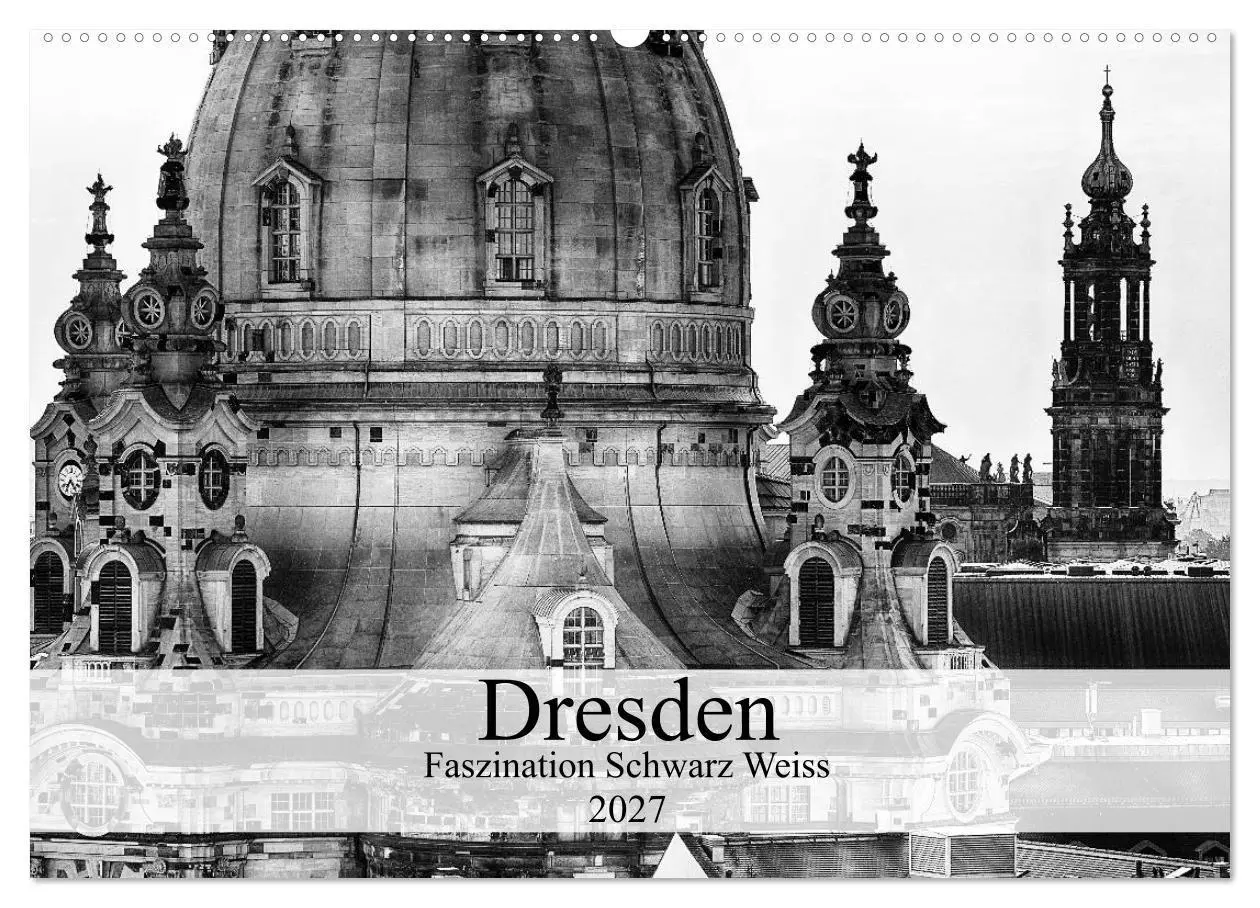 Cover: 9783594142233 | Dresden Faszination Schwarz Weiss (Wandkalender 2027 DIN A2 quer),...