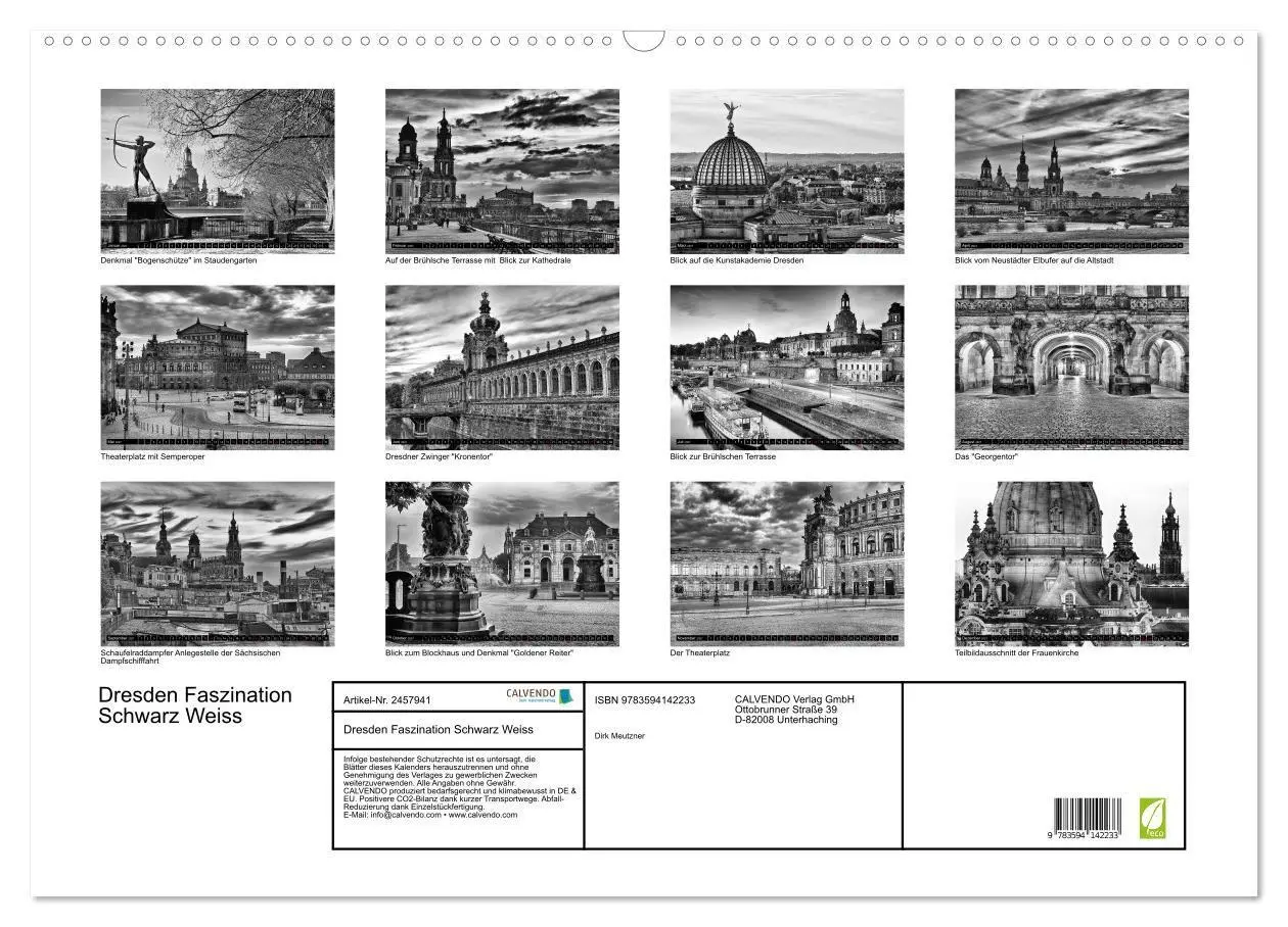 Bild: 9783594142233 | Dresden Faszination Schwarz Weiss (Wandkalender 2027 DIN A2 quer),...