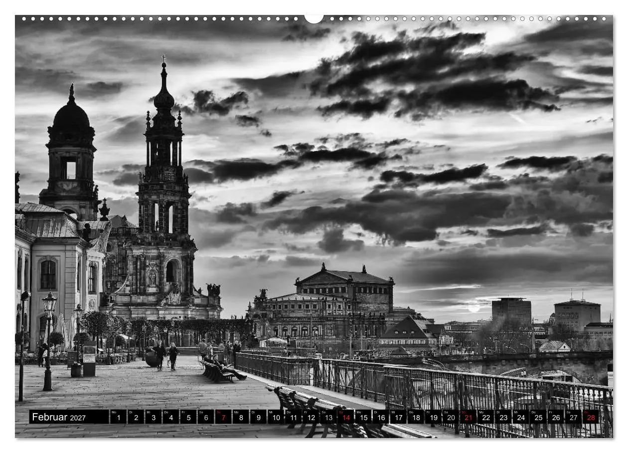 Bild: 9783594142233 | Dresden Faszination Schwarz Weiss (Wandkalender 2027 DIN A2 quer),...