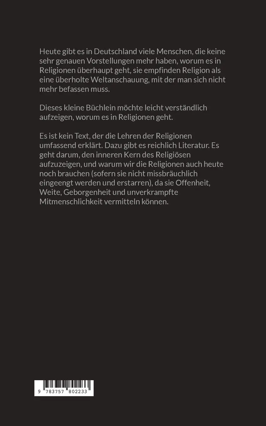 Rückseite: 9783757802233 | Religion ist Weite | Maria Wolf | Taschenbuch | 56 S. | Deutsch | 2023