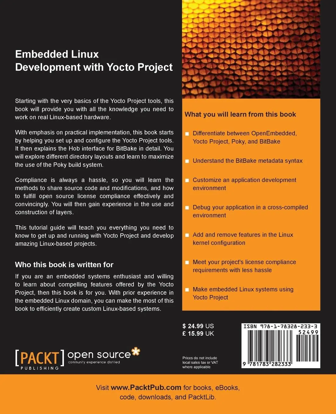 Rückseite: 9781783282333 | Embedded Linux Development with Yocto Project | Salvador (u. a.)