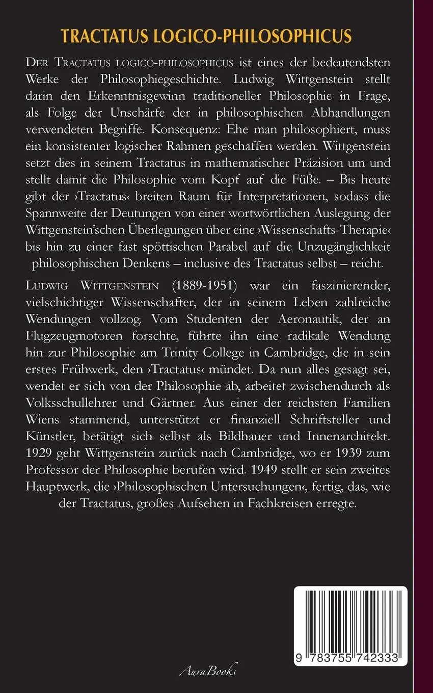 Rückseite: 9783755742333 | Tractatus logico-philosophicus (Logisch-philosophische Abhandlung)