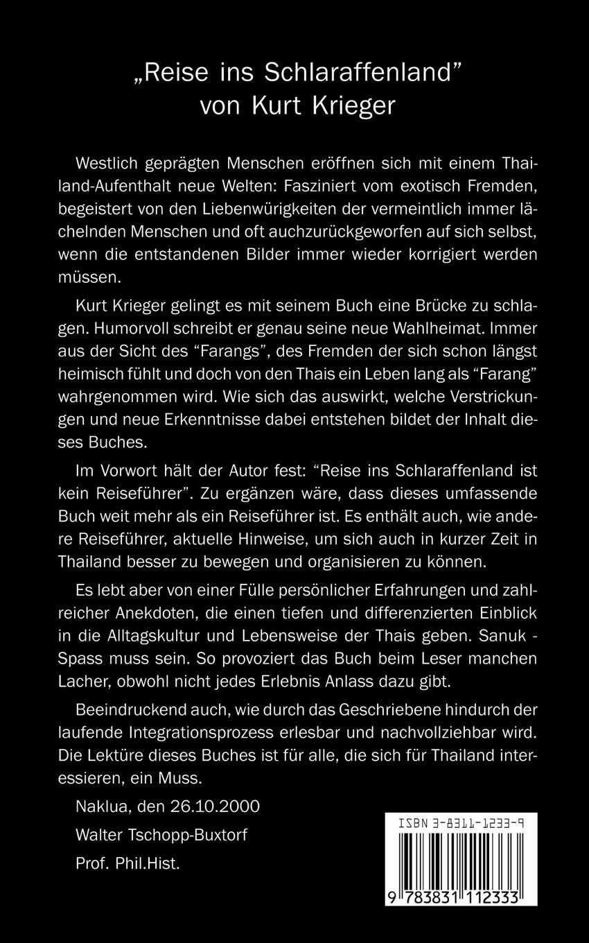 Rückseite: 9783831112333 | Die Reise ins Schlaraffenland | Kurt Krieger | Taschenbuch | 188 S.
