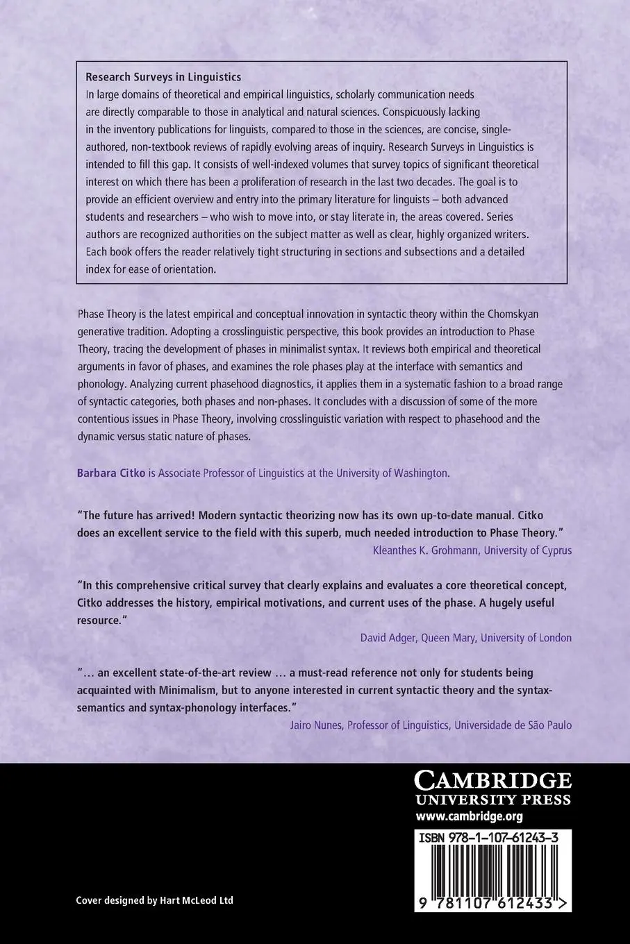 Rückseite: 9781107612433 | Phase Theory | Barbara Citko | Taschenbuch | Englisch | 2022
