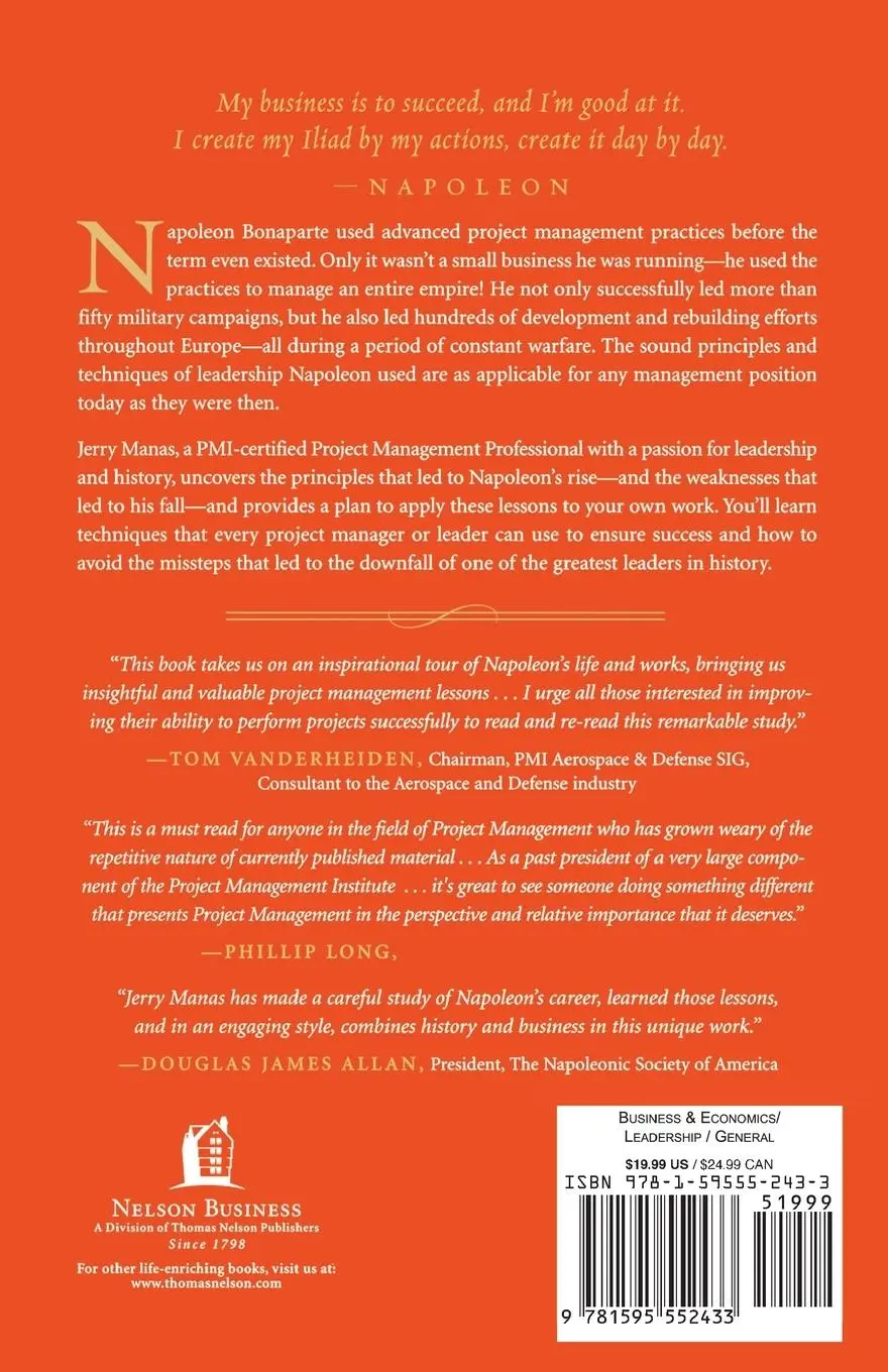 Rückseite: 9781595552433 | Napoleon on Project Management | Jerry Manas | Taschenbuch | Englisch