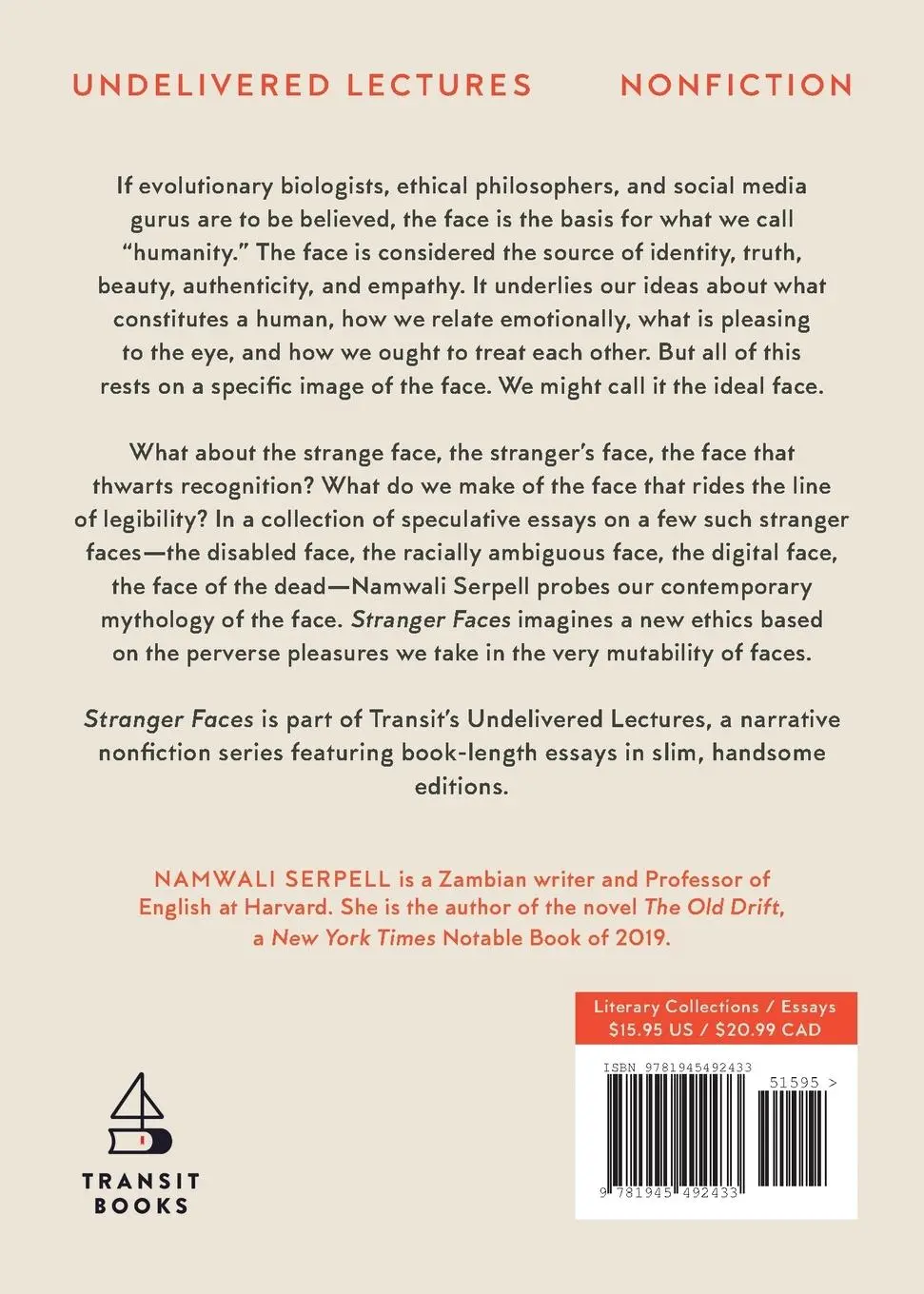 Rückseite: 9781945492433 | Stranger Faces | Namwali Serpell | Taschenbuch | Englisch | 2020