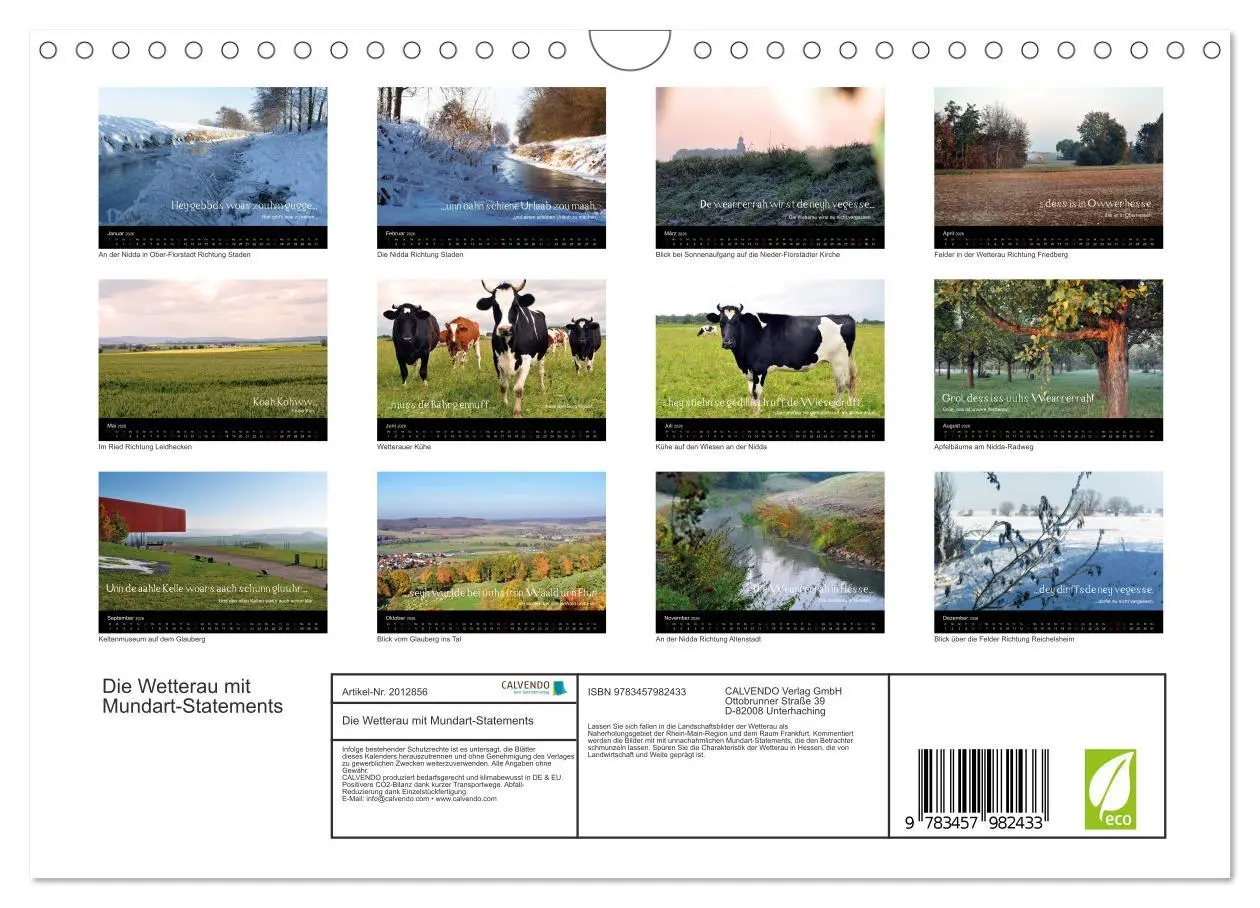 Bild: 9783457982433 | Die Wetterau mit Mundart-Statements (Wandkalender 2026 DIN A4...