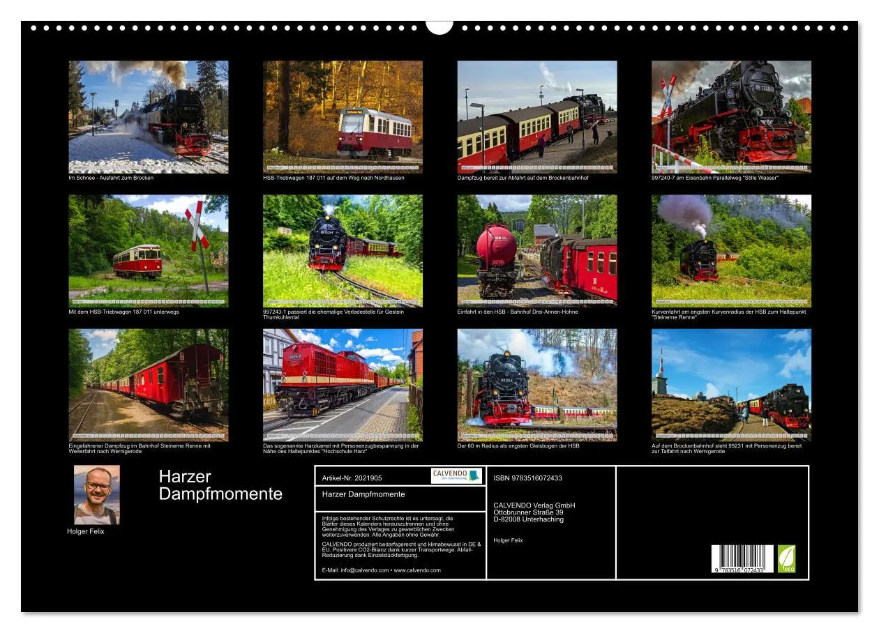 Bild: 9783516072433 | Harzer Dampfmomente (Wandkalender 2026 DIN A2 quer), CALVENDO...