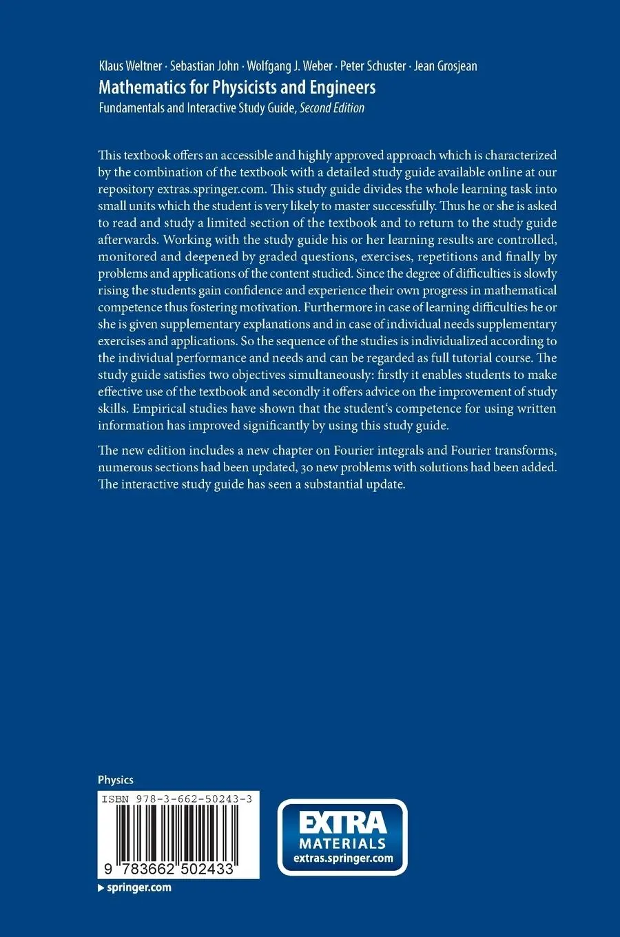 Rückseite: 9783662502433 | Mathematics for Physicists and Engineers | Klaus Weltner (u. a.)