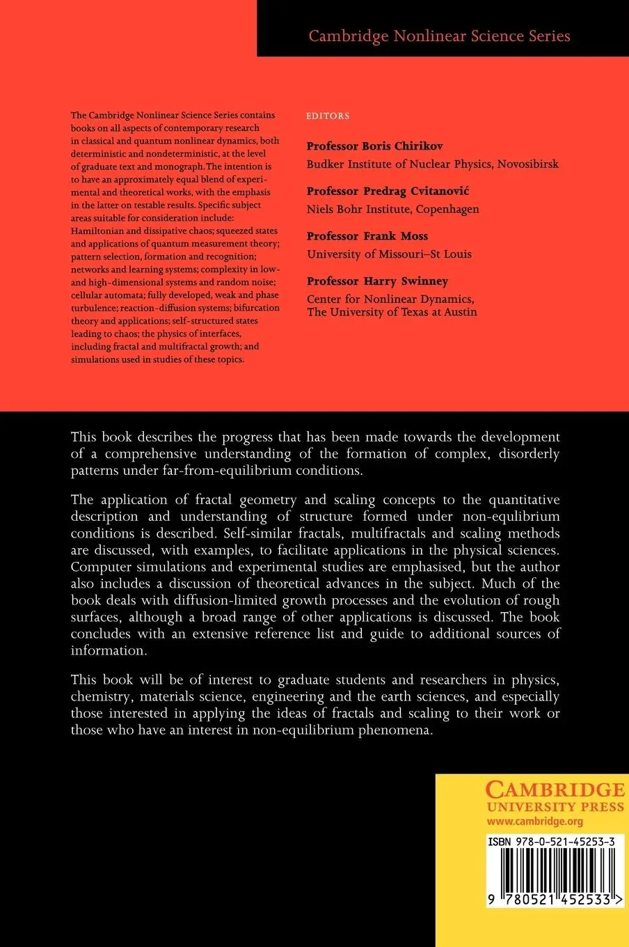 Rückseite: 9780521452533 | Fractals, Scaling and Growth Far from Equilibrium | Paul Meakin | Buch