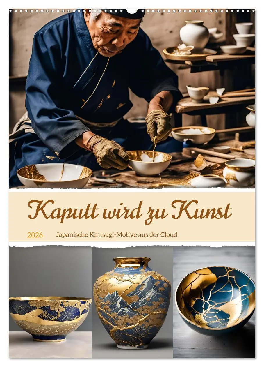 Cover: 9783457282533 | Kaputt wird zu Kunst (Wandkalender 2026 DIN A2 hoch), CALVENDO...
