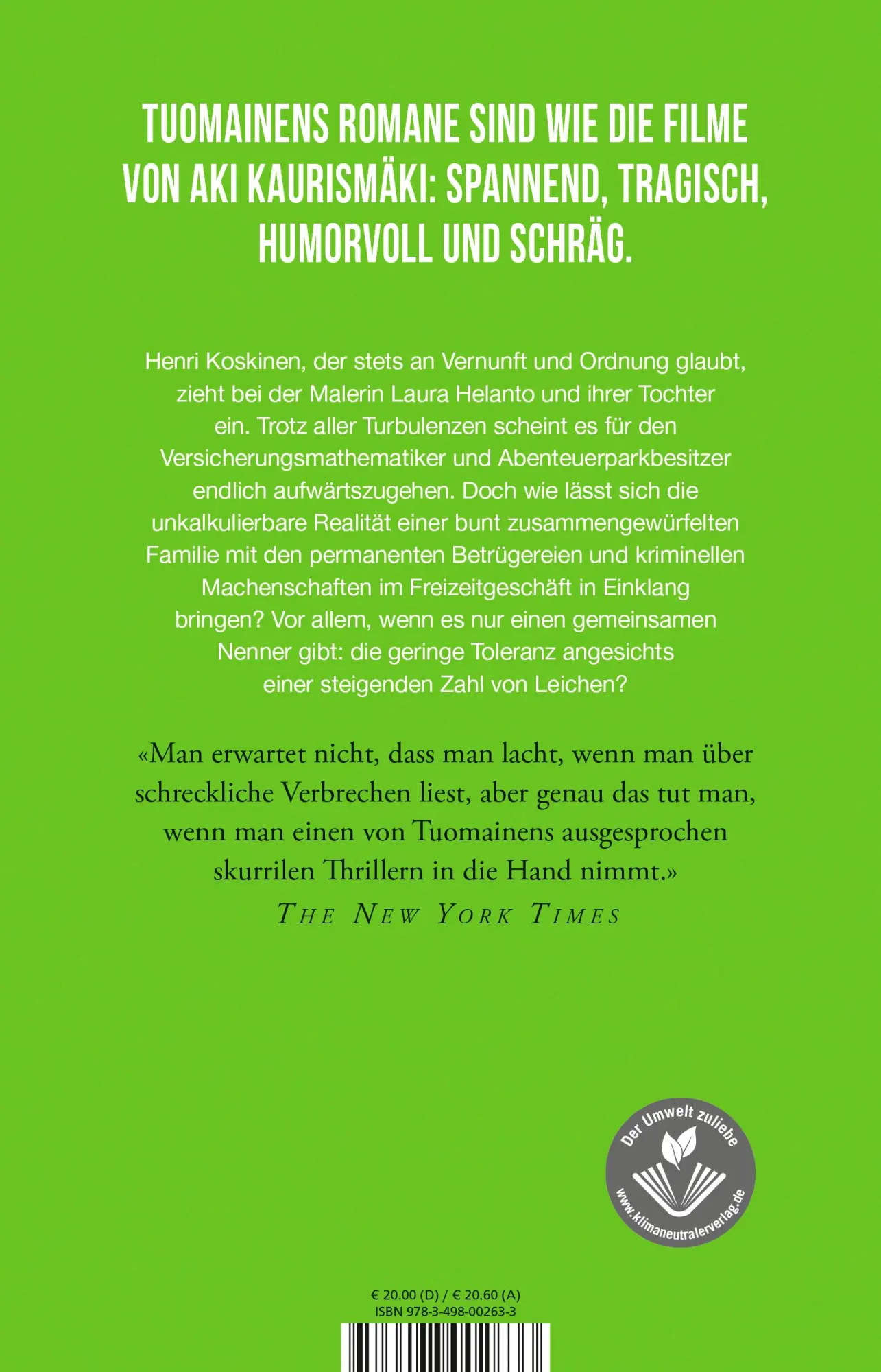 Rückseite: 9783498002633 | Die Biber-Methode | Antti Tuomainen | Taschenbuch | Henri Koskinen