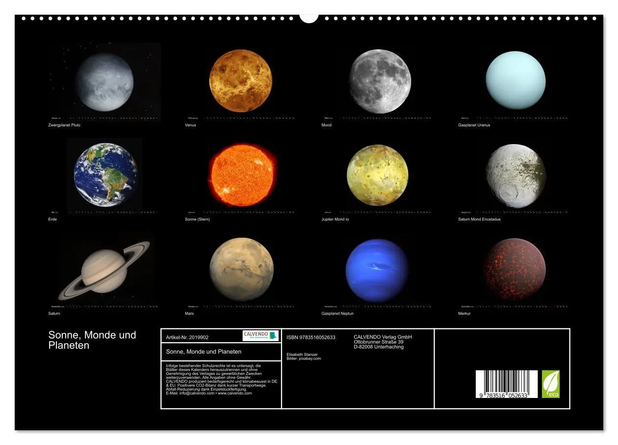 Bild: 9783516052633 | Sonne, Monde und Planeten (hochwertiger Premium Wandkalender 2026...