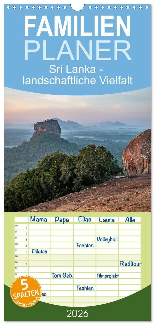 Cover: 9783516502633 | Familienplaner 2026 - Sri Lanka - landschaftliche Vielfalt mit 5...