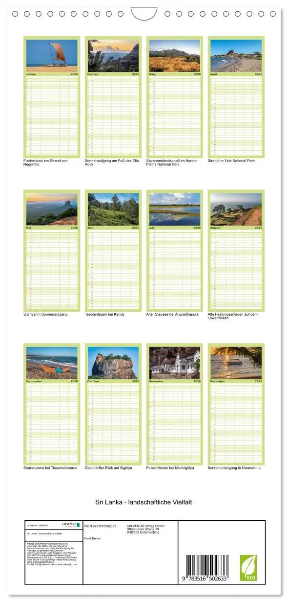 Bild: 9783516502633 | Familienplaner 2026 - Sri Lanka - landschaftliche Vielfalt mit 5...