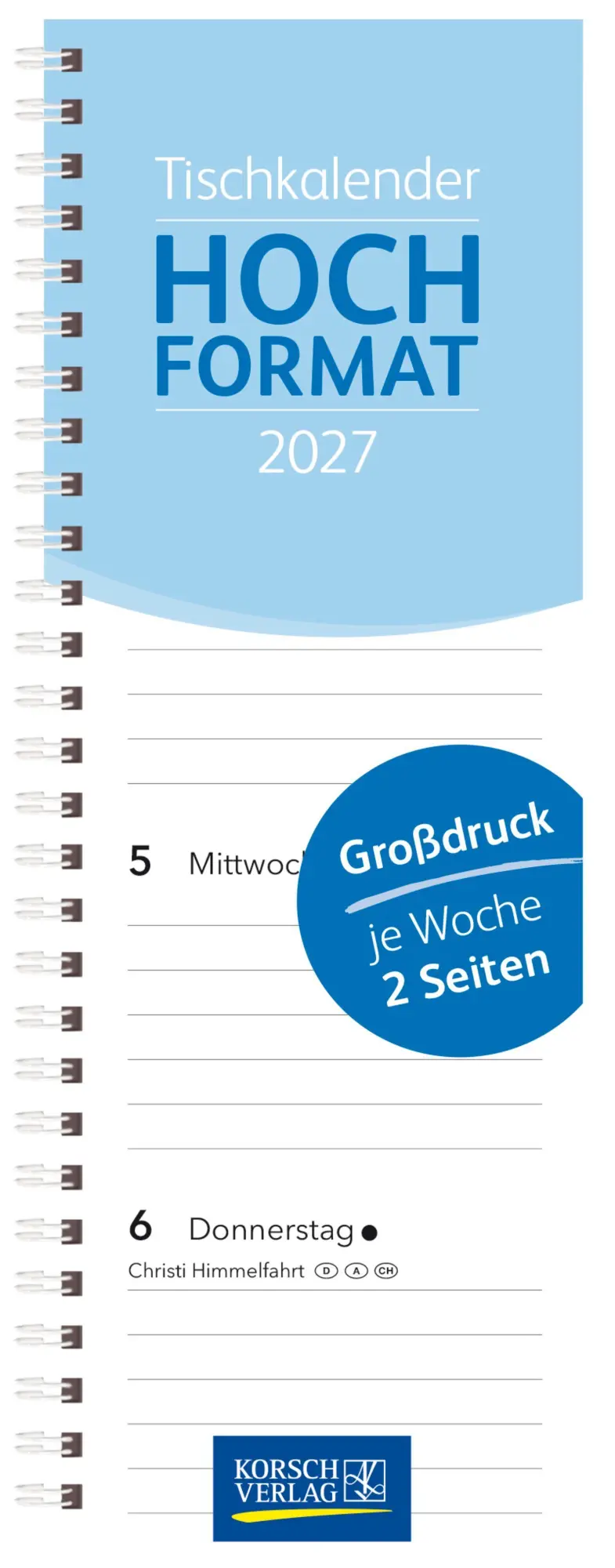 Cover: 9783819302633 | Tischkalender Hochformat Großdruck 2027 | Korsch Verlag | Kalender
