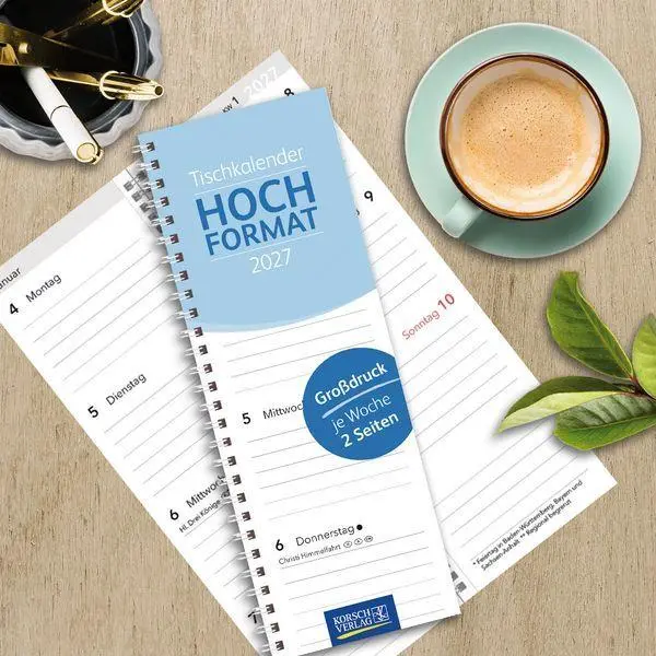 Bild: 9783819302633 | Tischkalender Hochformat Großdruck 2027 | Korsch Verlag | Kalender