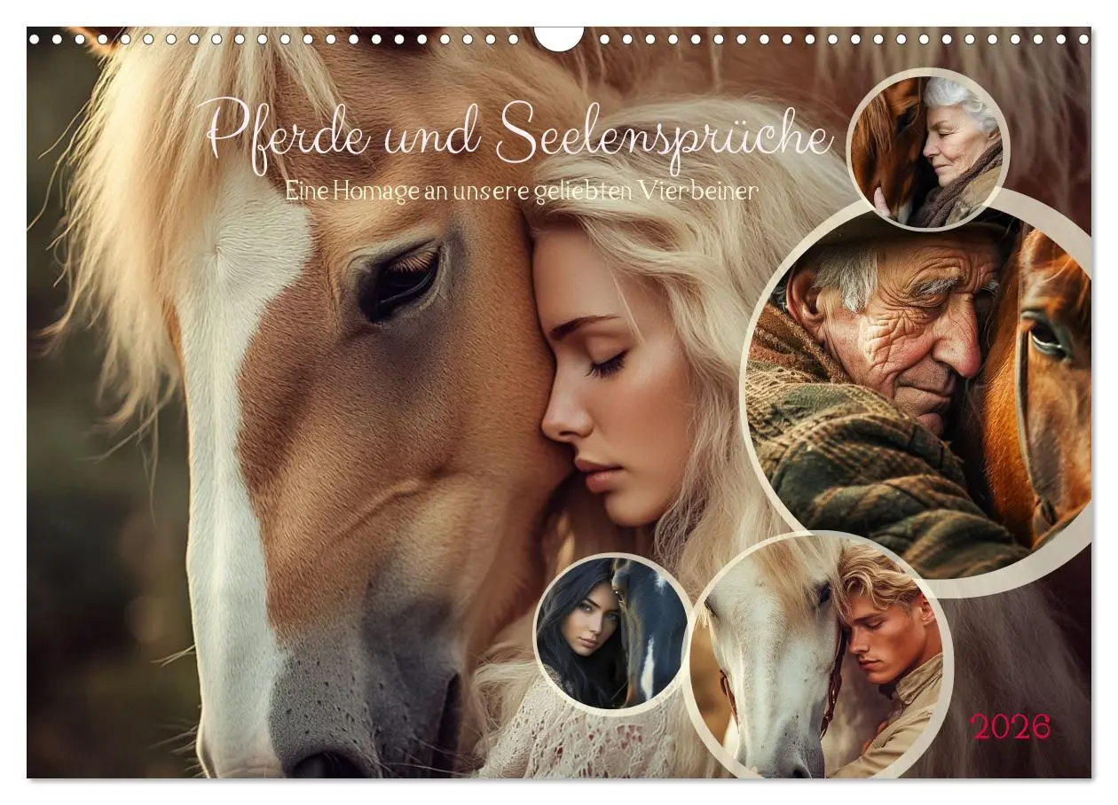 Cover: 9783457262733 | Pferde und Seelensprüche (Wandkalender 2026 DIN A3 quer), CALVENDO...