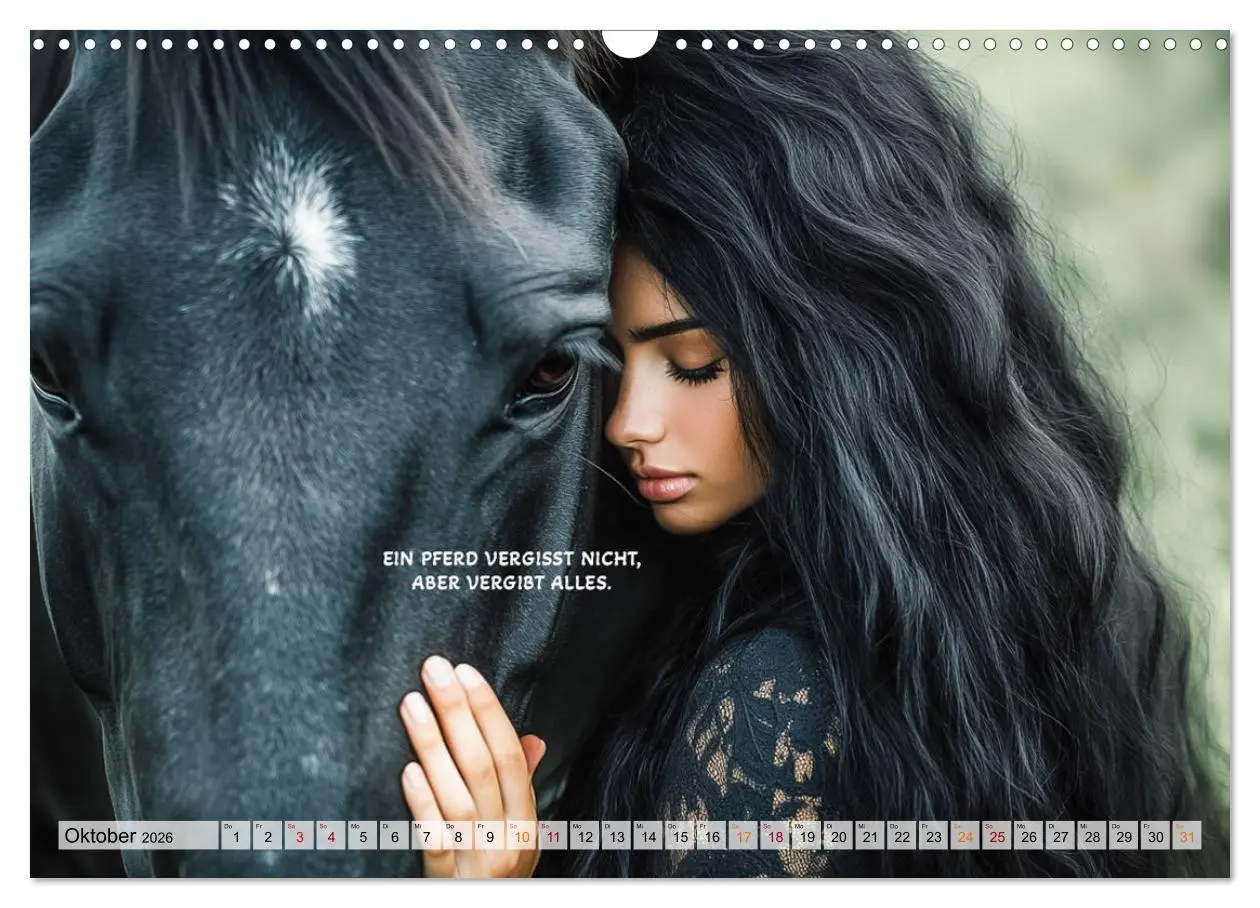 Bild: 9783457262733 | Pferde und Seelensprüche (Wandkalender 2026 DIN A3 quer), CALVENDO...
