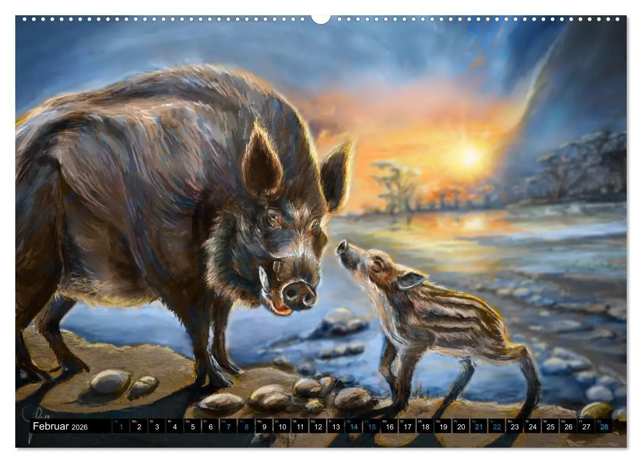 Bild: 9783457642733 | Tierfreunde (hochwertiger Premium Wandkalender 2026 DIN A2 quer),...