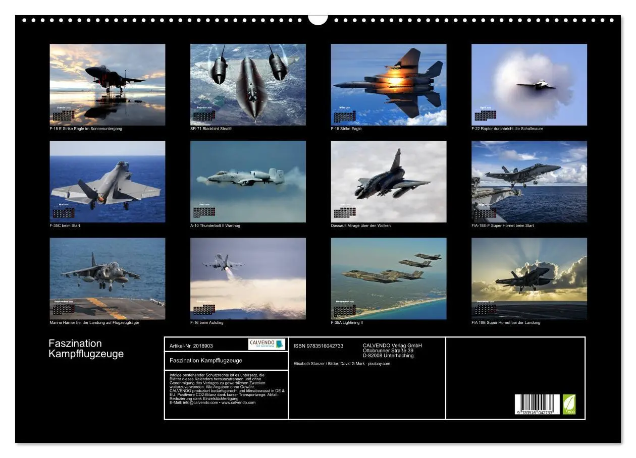 Bild: 9783516042733 | Faszination Kampfflugzeuge (Wandkalender 2026 DIN A2 quer),...