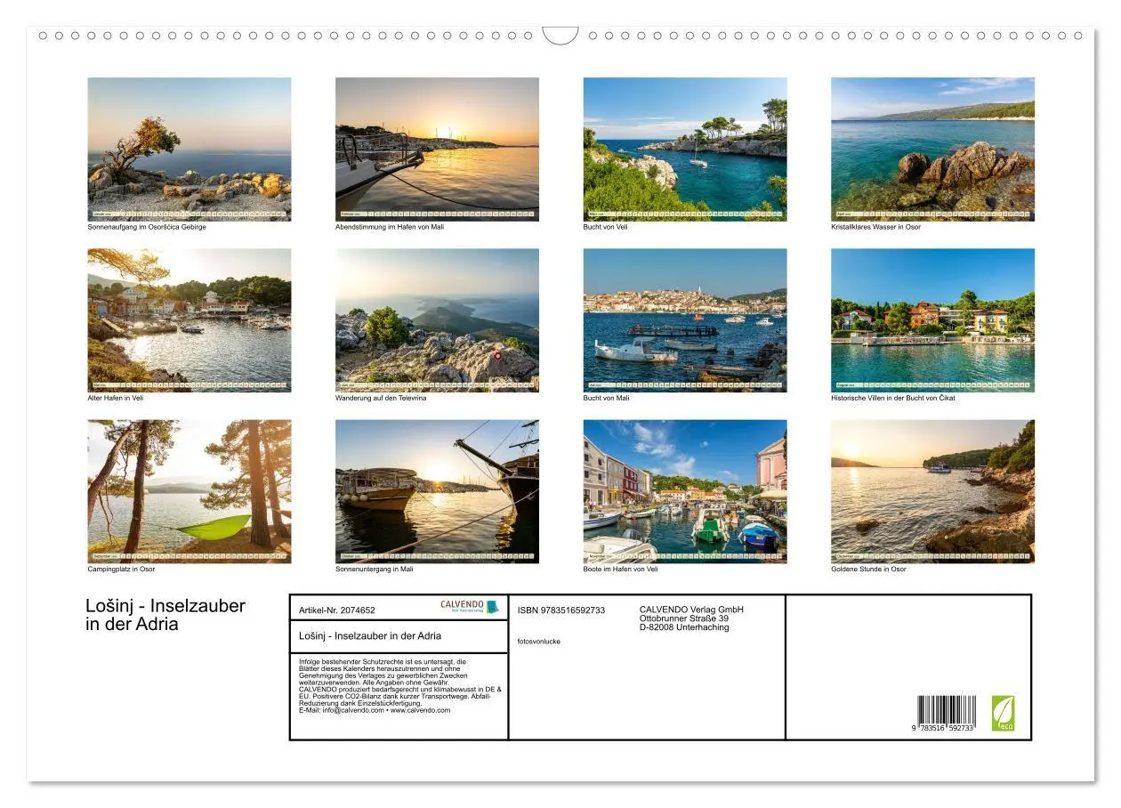 Bild: 9783516592733 | Lo¿inj - Inselzauber in der Adria (Wandkalender 2026 DIN A2 quer),...