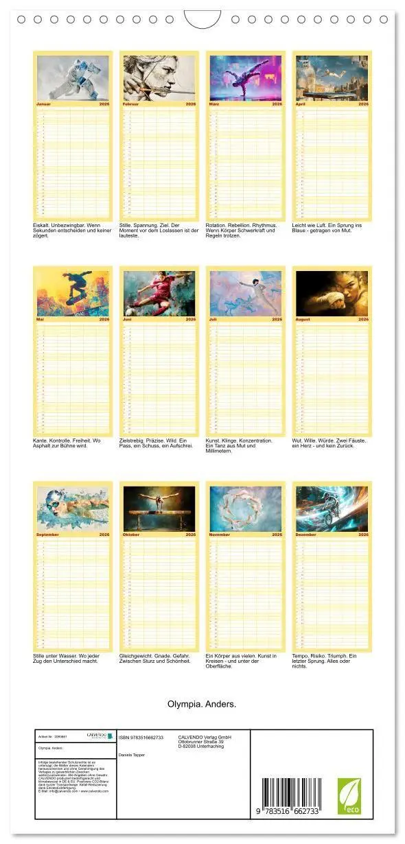 Bild: 9783516662733 | Familienplaner 2026 - Olympia. Anders. mit 5 Spalten (Wandkalender,...
