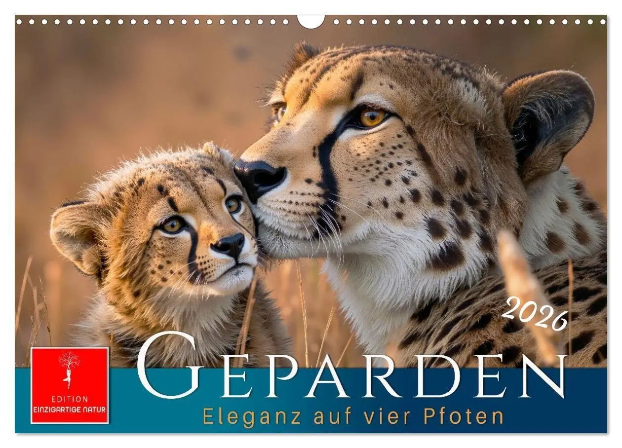 Cover: 9783516732733 | Geparden - Eleganz auf vier Pfoten (Wandkalender 2026 DIN A3 quer),...