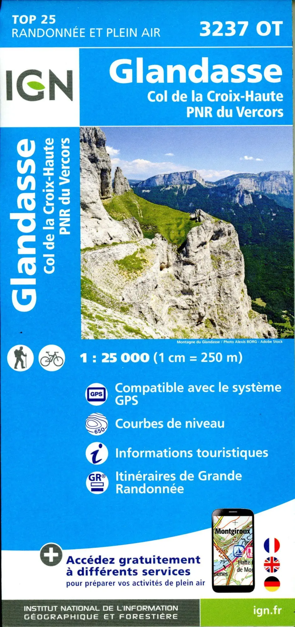 Cover: 9782758552833 | Glandasse Col de la Croix-Haute 1:25 000 | (Land-)Karte | Französisch