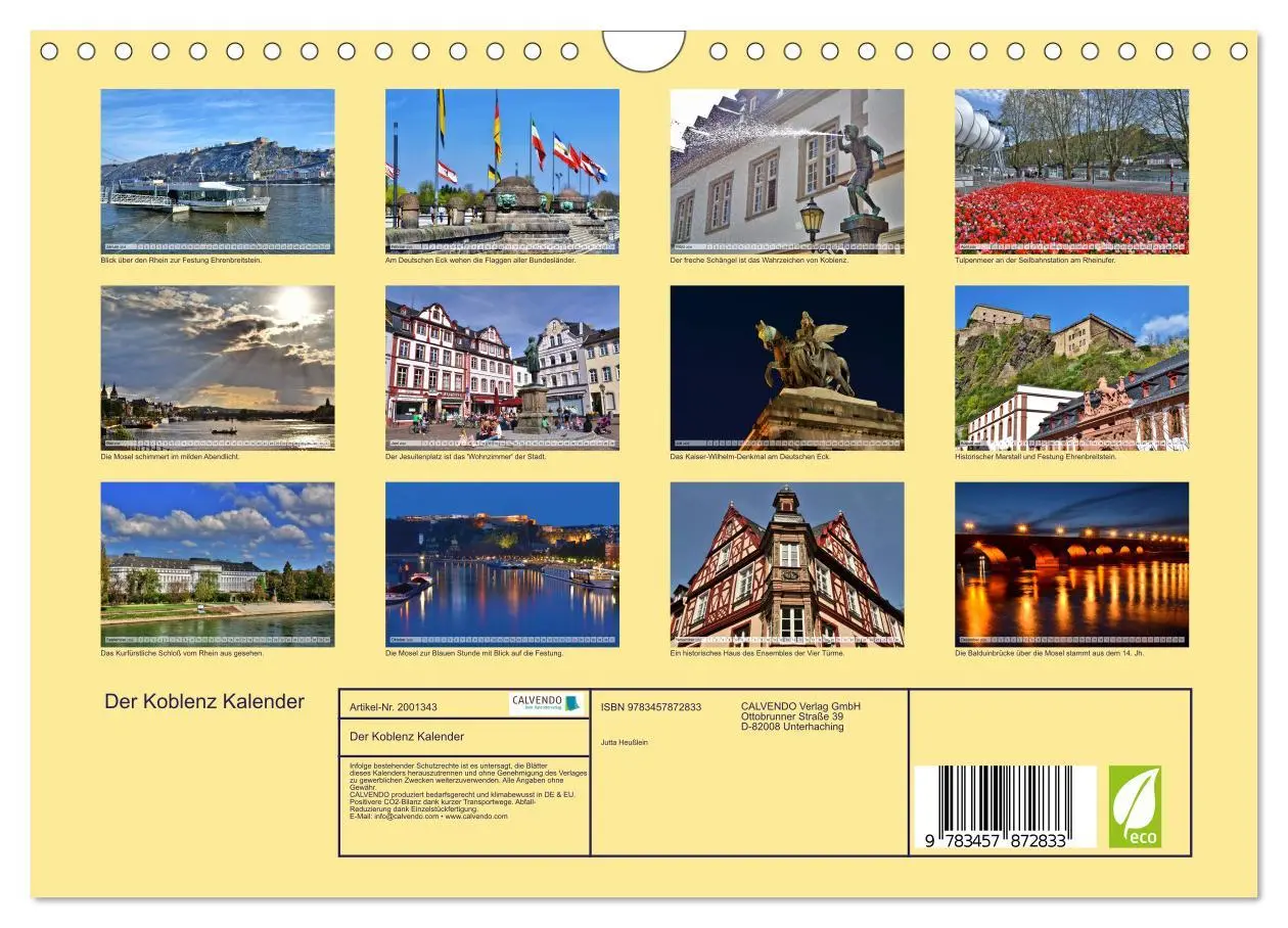Bild: 9783457872833 | Der Koblenz Kalender (Wandkalender 2026 DIN A4 quer), CALVENDO...