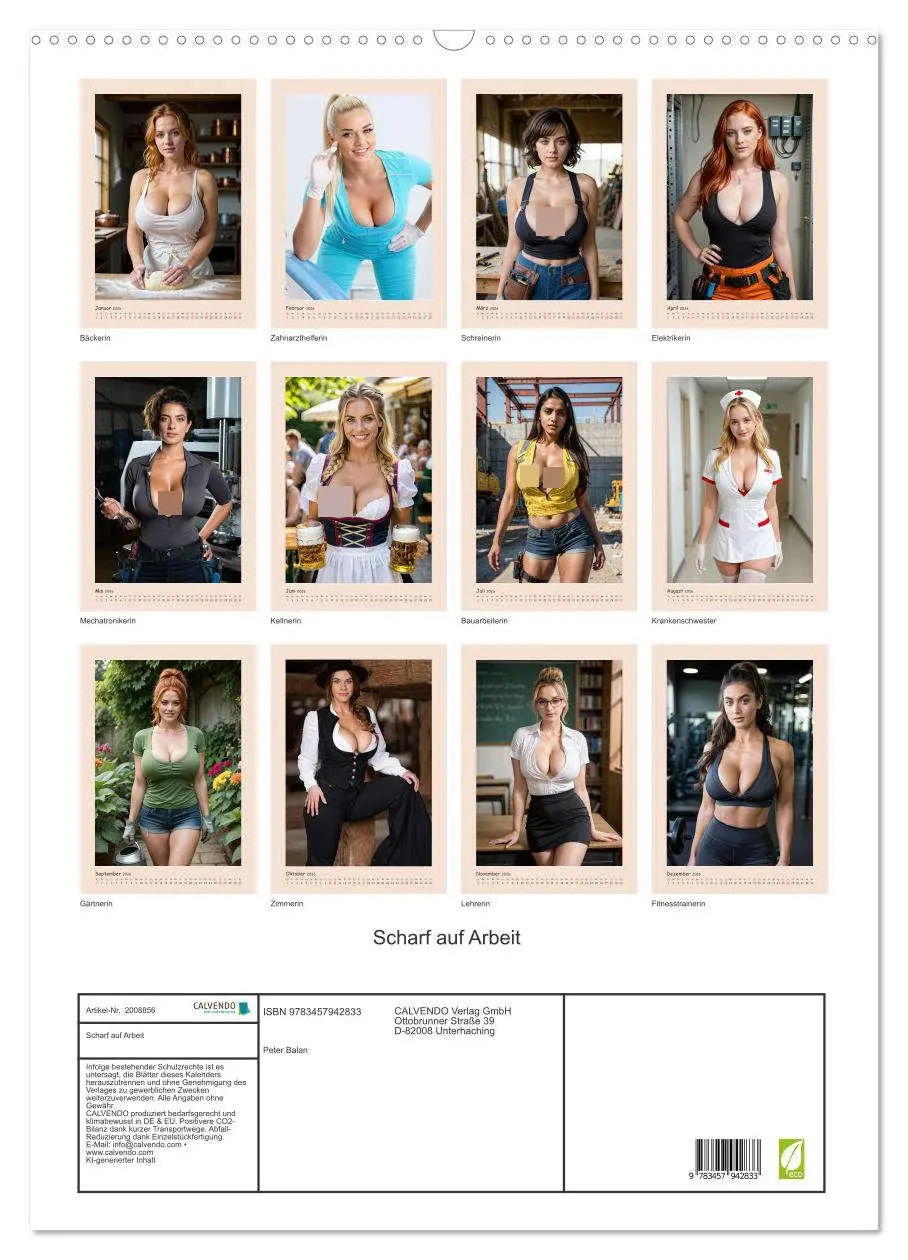Bild: 9783457942833 | Scharf auf Arbeit (Wandkalender 2026 DIN A2 hoch), CALVENDO...