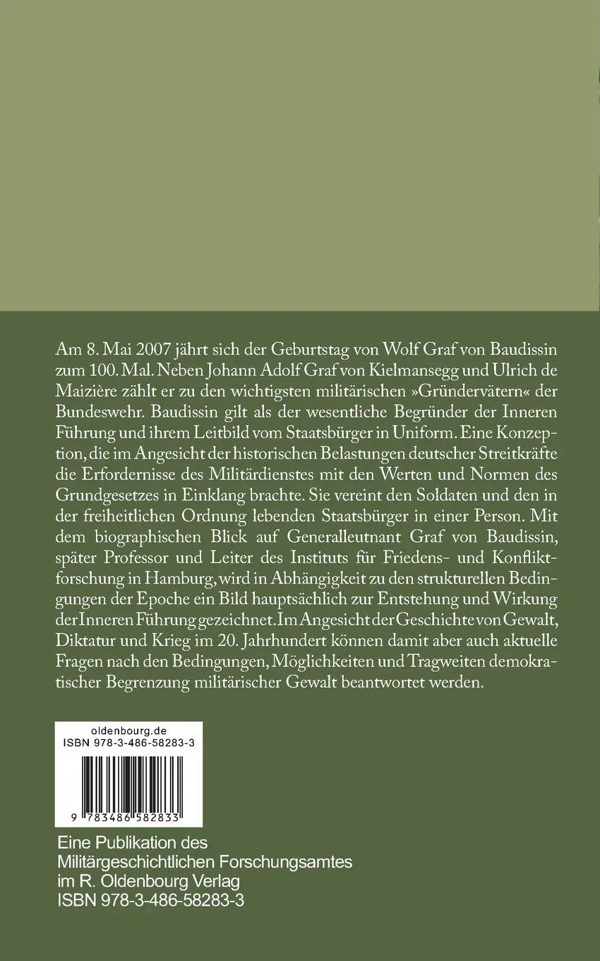 Rückseite: 9783486582833 | Wolf Graf von Baudissin 1907 bis 1993 | Wolfgang Schmidt (u. a.) | X