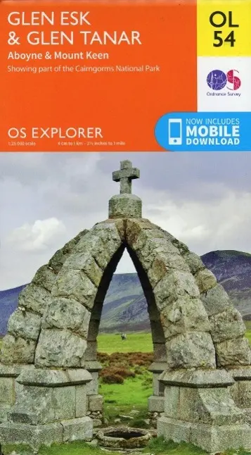 Cover: 9780319242933 | Glen Esk &amp; Glen Tanar, Aboyne &amp; Mount Keen | Ordnance Survey | 2015