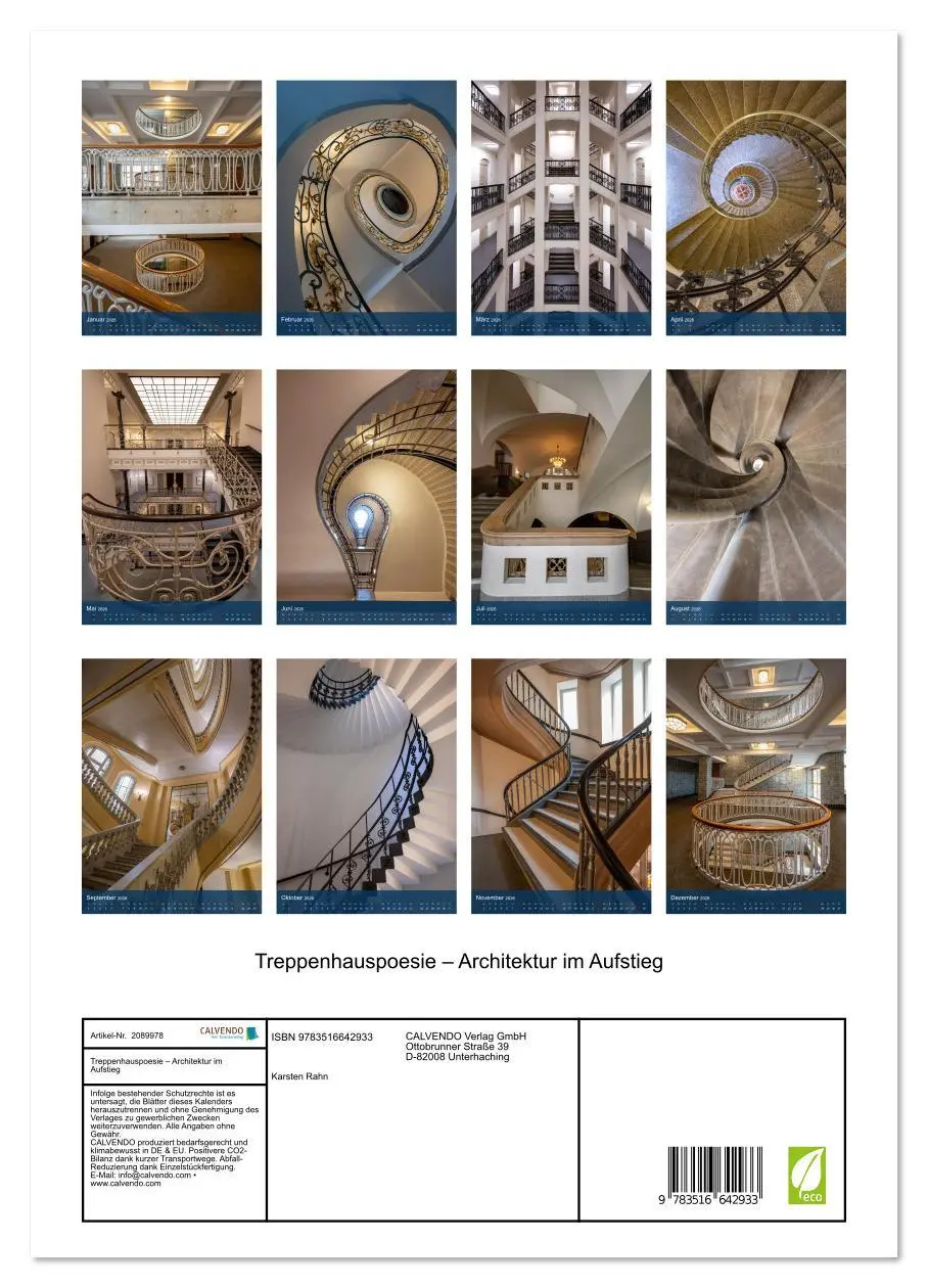 Bild: 9783516642933 | Treppenhauspoesie - Architektur im Aufstieg (Wandkalender 2026 DIN...