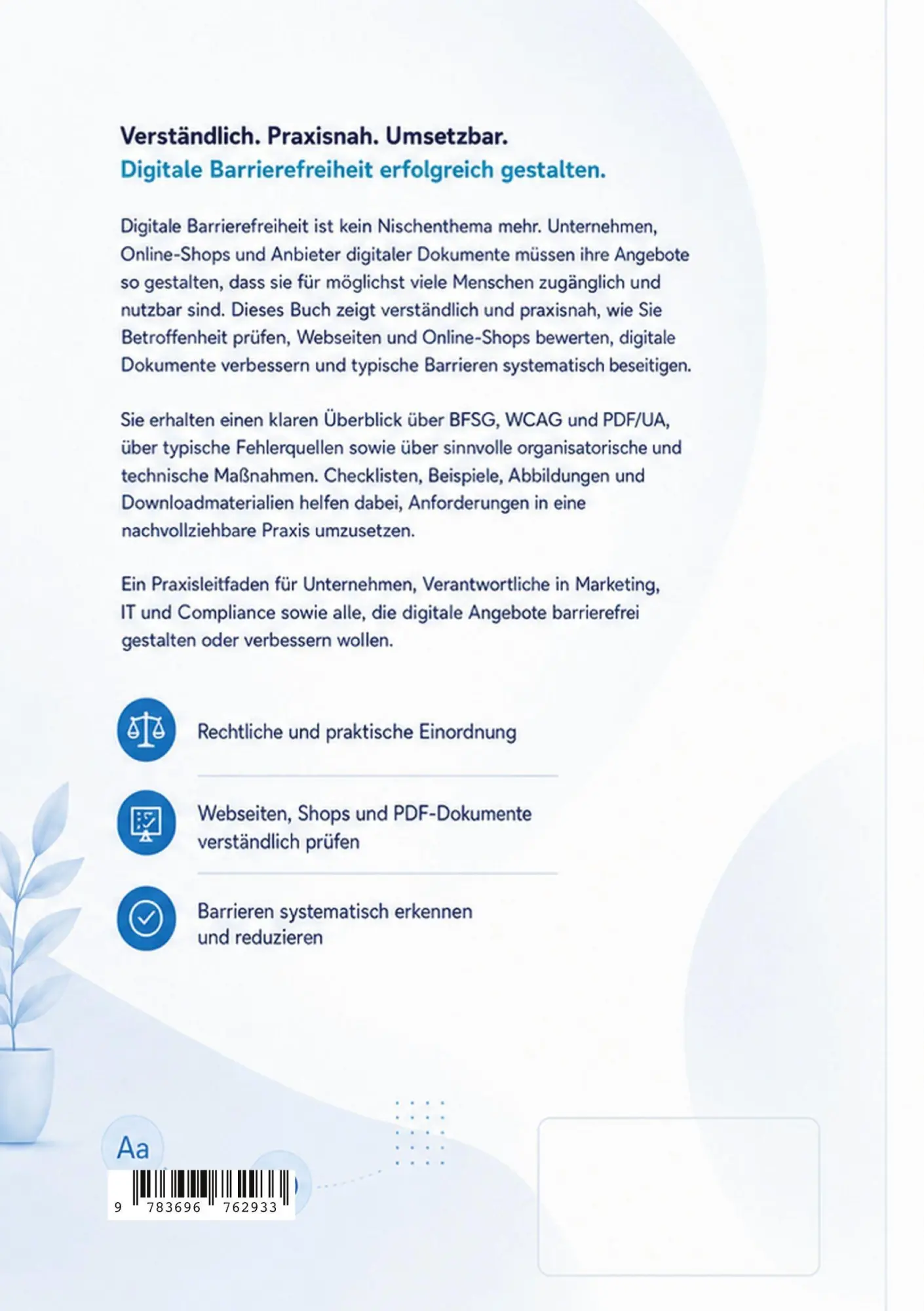 Rückseite: 9783696762933 | Barrierefreie Webseiten, Online-Shops und digitale Dokumente | Kruger