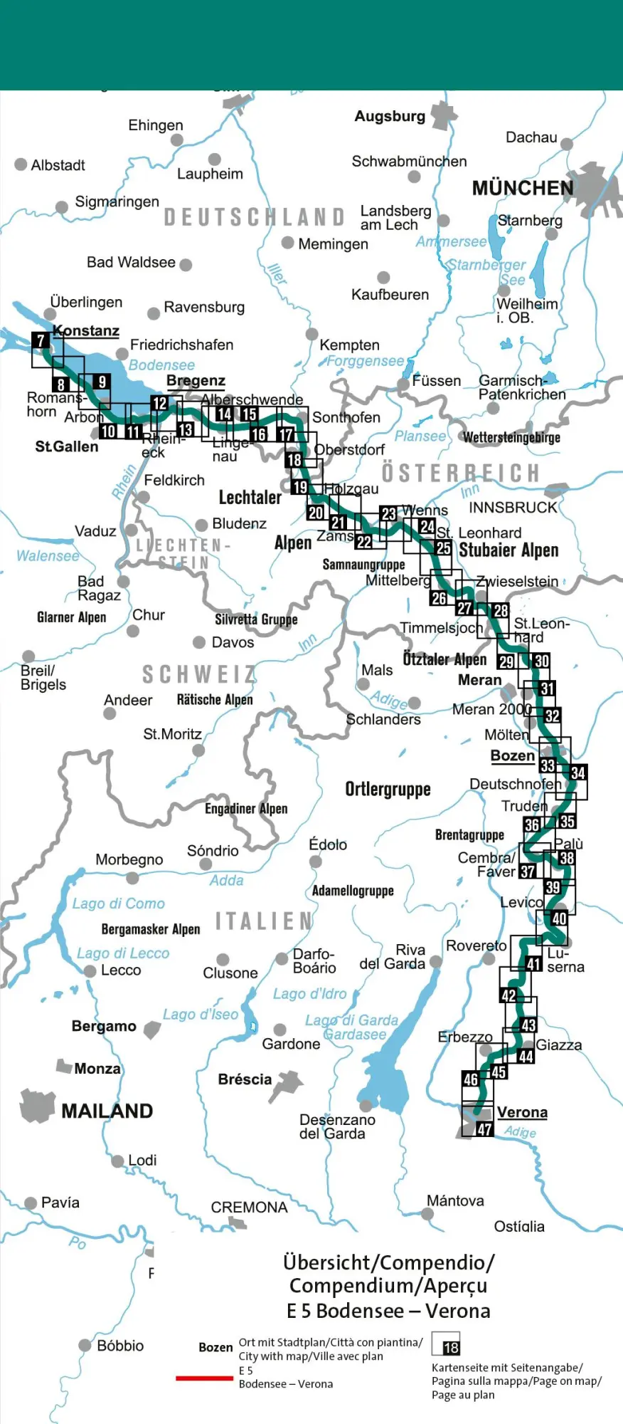 Bild: 9783991542933 | KOMPASS Wander-Tourenkarte Europäischer Fernwanderweg E5...