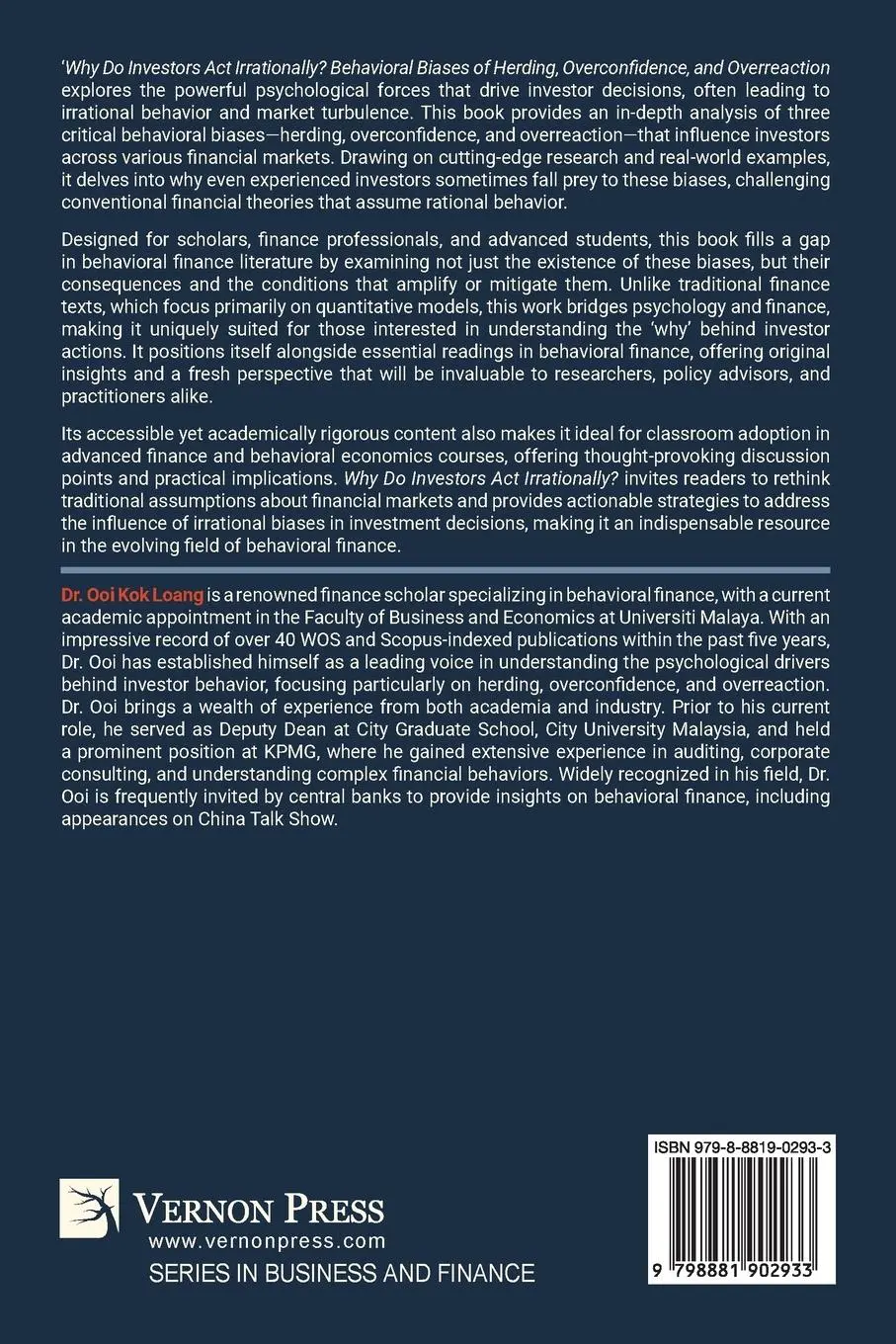 Rückseite: 9798881902933 | Why Do Investors Act Irrationally? Behavioral Biases of Herding,...