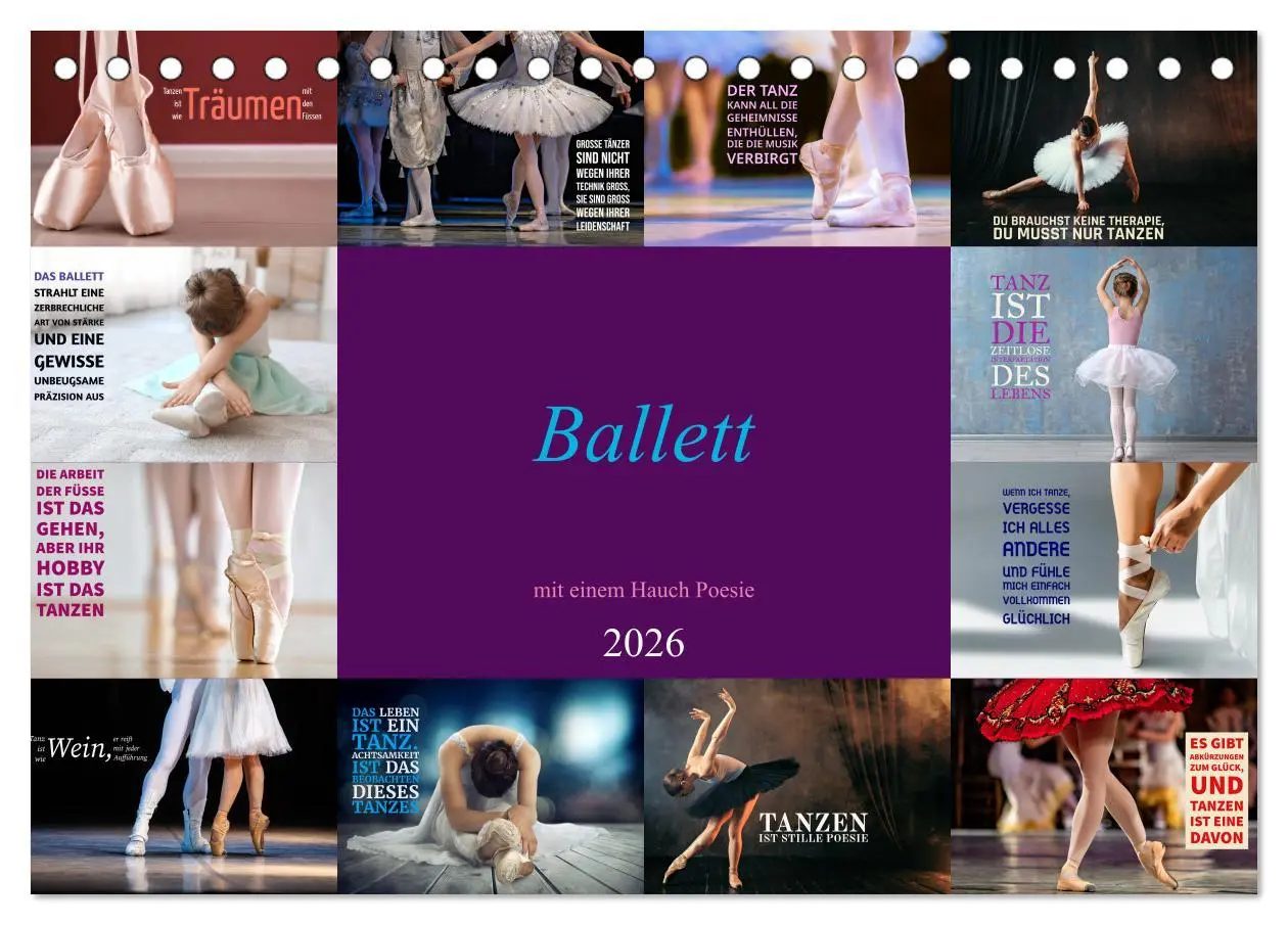 Cover: 9783457513033 | Ballett mit einem Hauch Poesie (Tischkalender 2026 DIN A5 quer),...