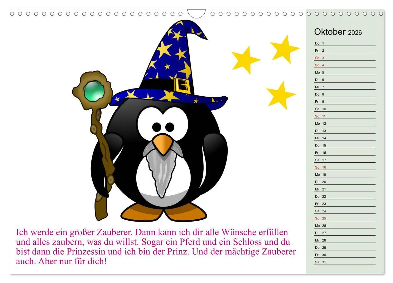 Bild: 9783457993033 | Pinguin-Elfe (Wandkalender 2026 DIN A3 quer), CALVENDO Monatskalender